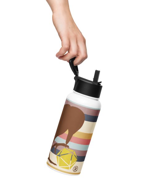 Brown Raven Striped Large Water Bottle