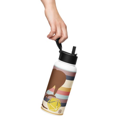 Brown Raven Striped Large Water Bottle
