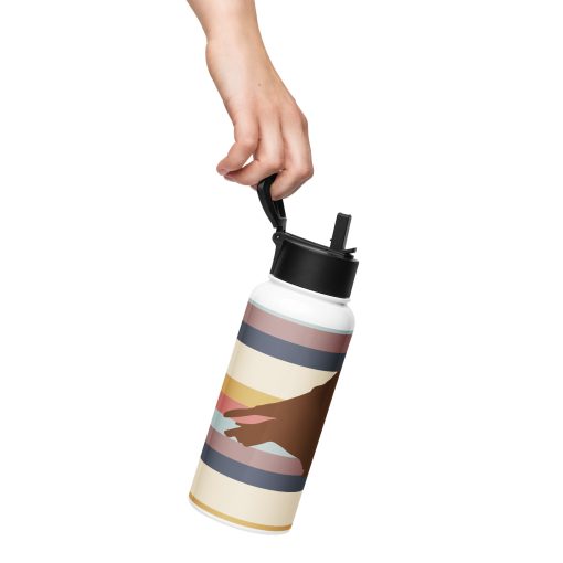 Brown Raven Striped Large Water Bottle - Image 4
