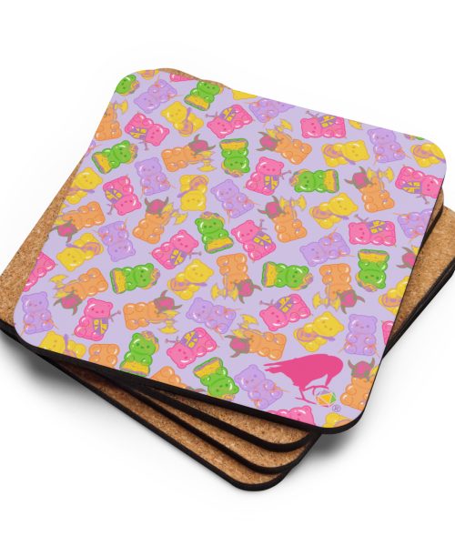 Magic and Mystery Bag o' Bears Purple Coaster