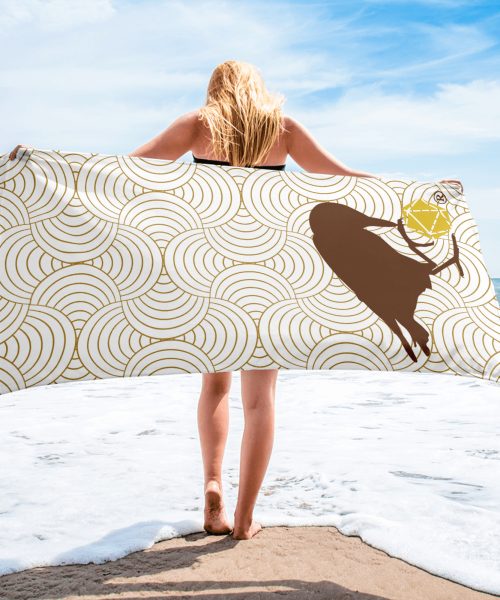 Brown Raven Art Deco Towel