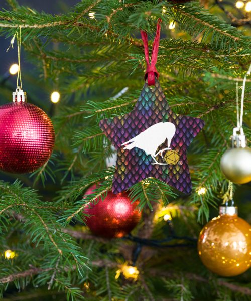 Rainbow Dragonscale Logo Wooden Ornaments