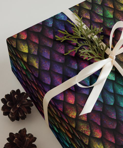Rainbow Dragonscale Gift Wrap Sheets