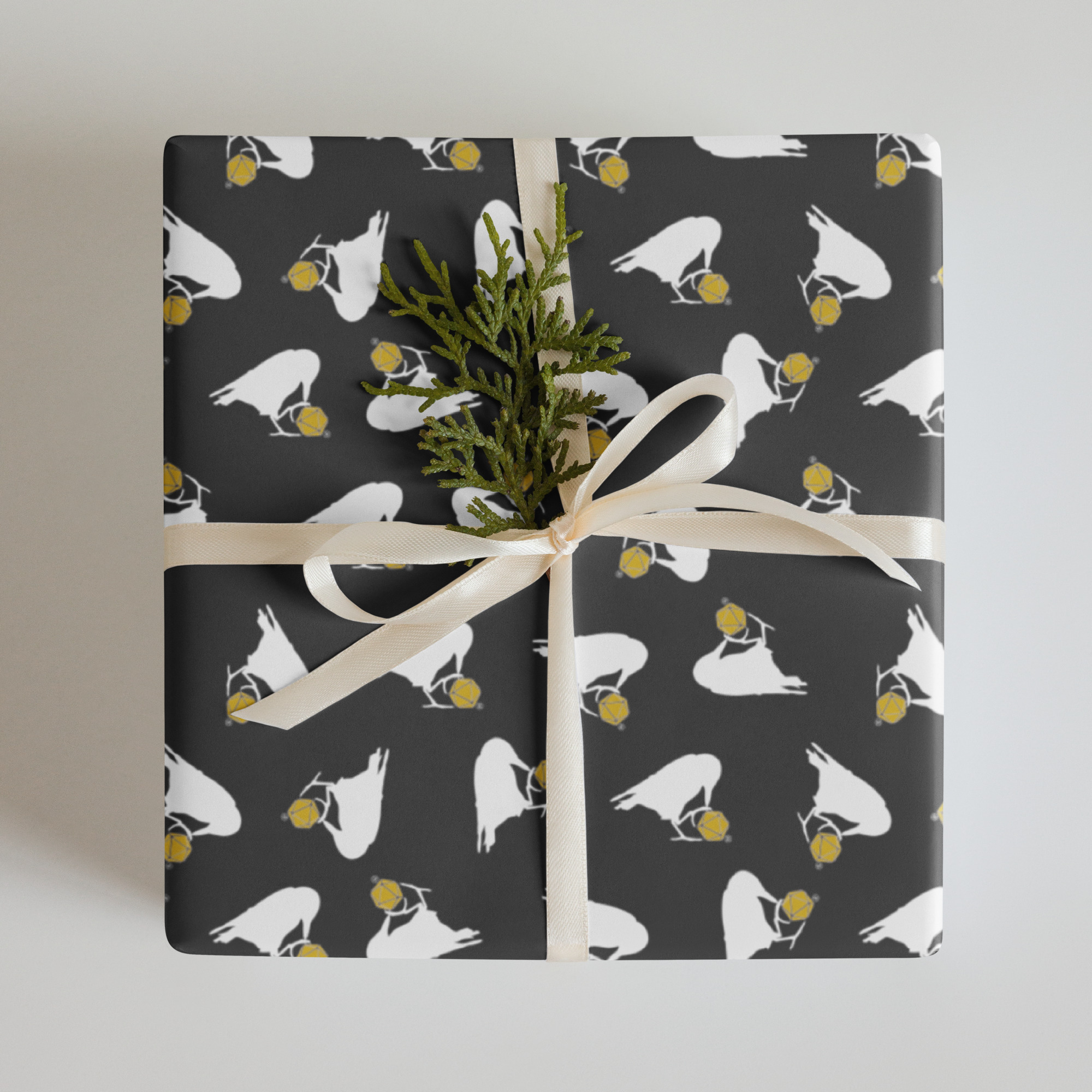 White Raven Gift Wrap Sheets