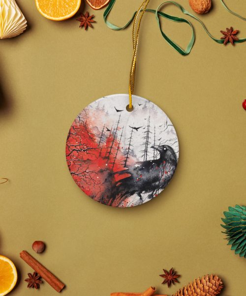 Dread Raven Ceramic Ornament