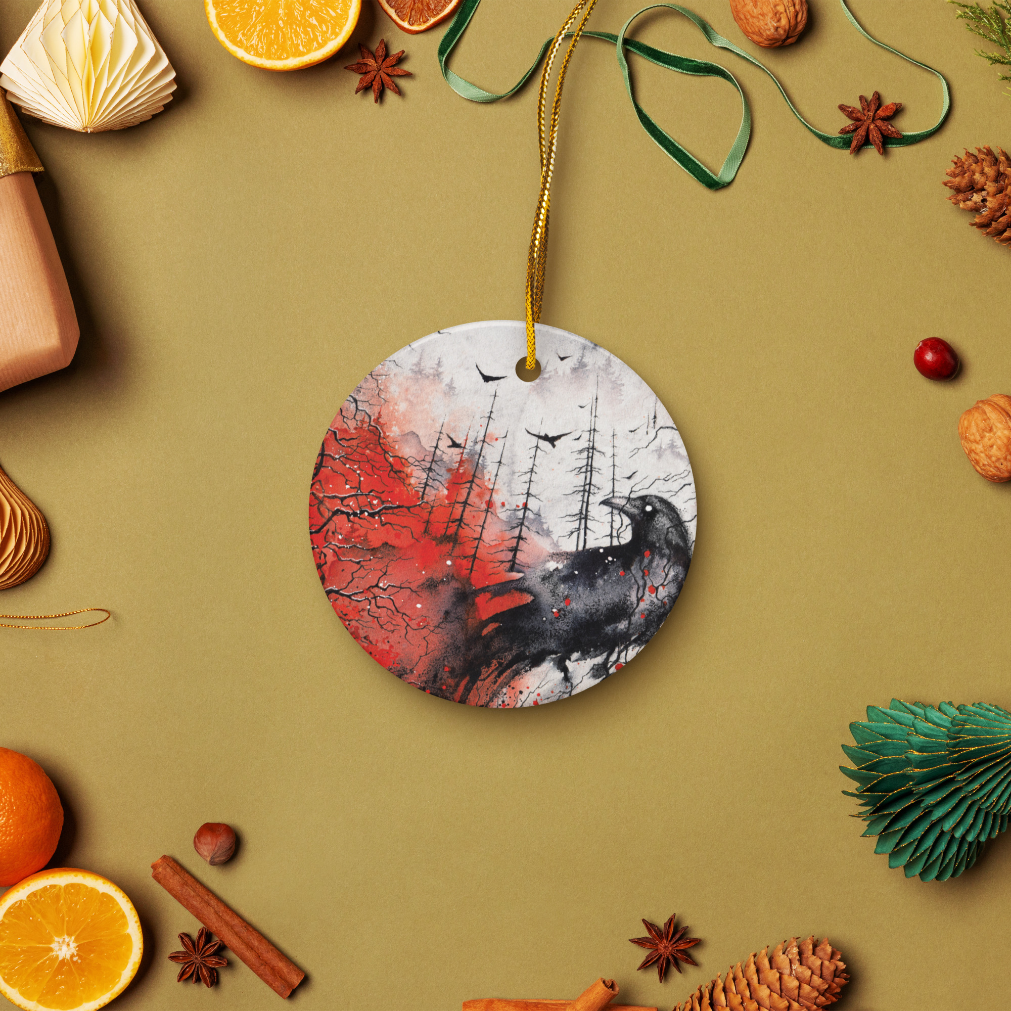 Dread Raven Ceramic Ornament