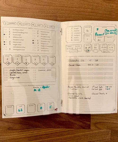 Character Insert (for use with D&D 5e)