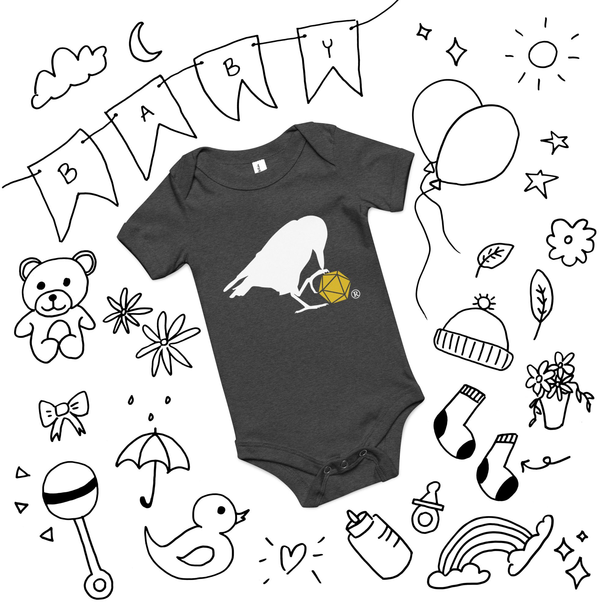 White Raven Logo Onesie