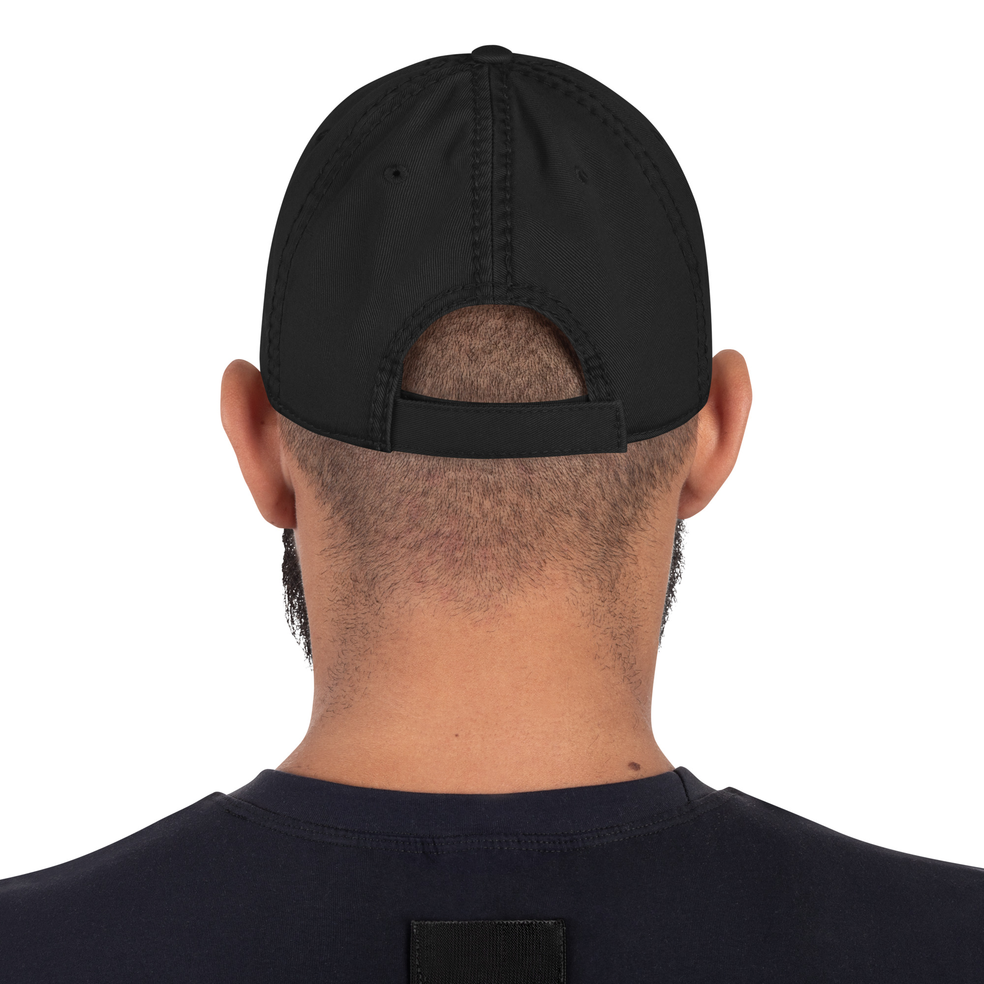 White Raven Distressed Dad Hat - Image 2