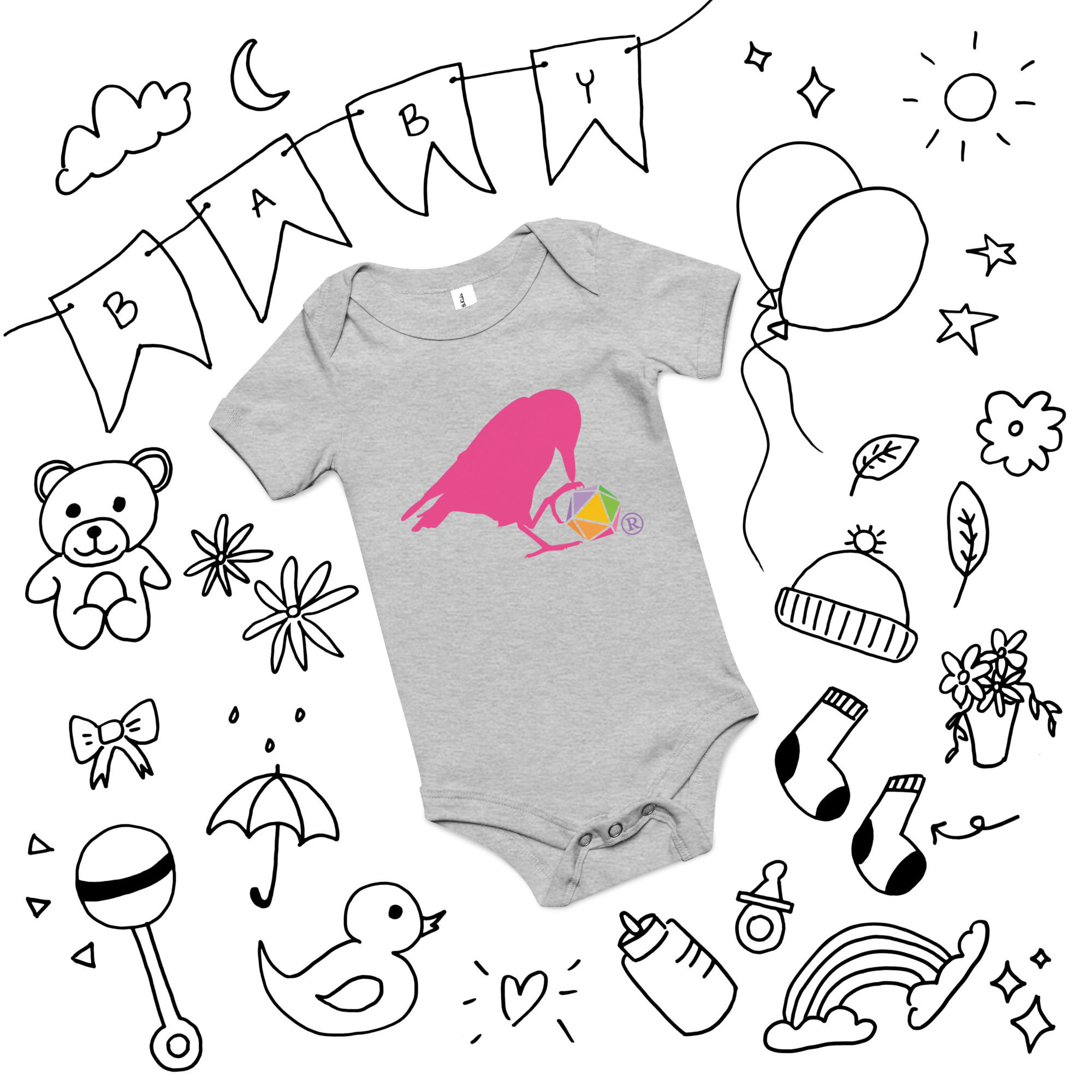 Pink Raven Logo Onesie - Image 4