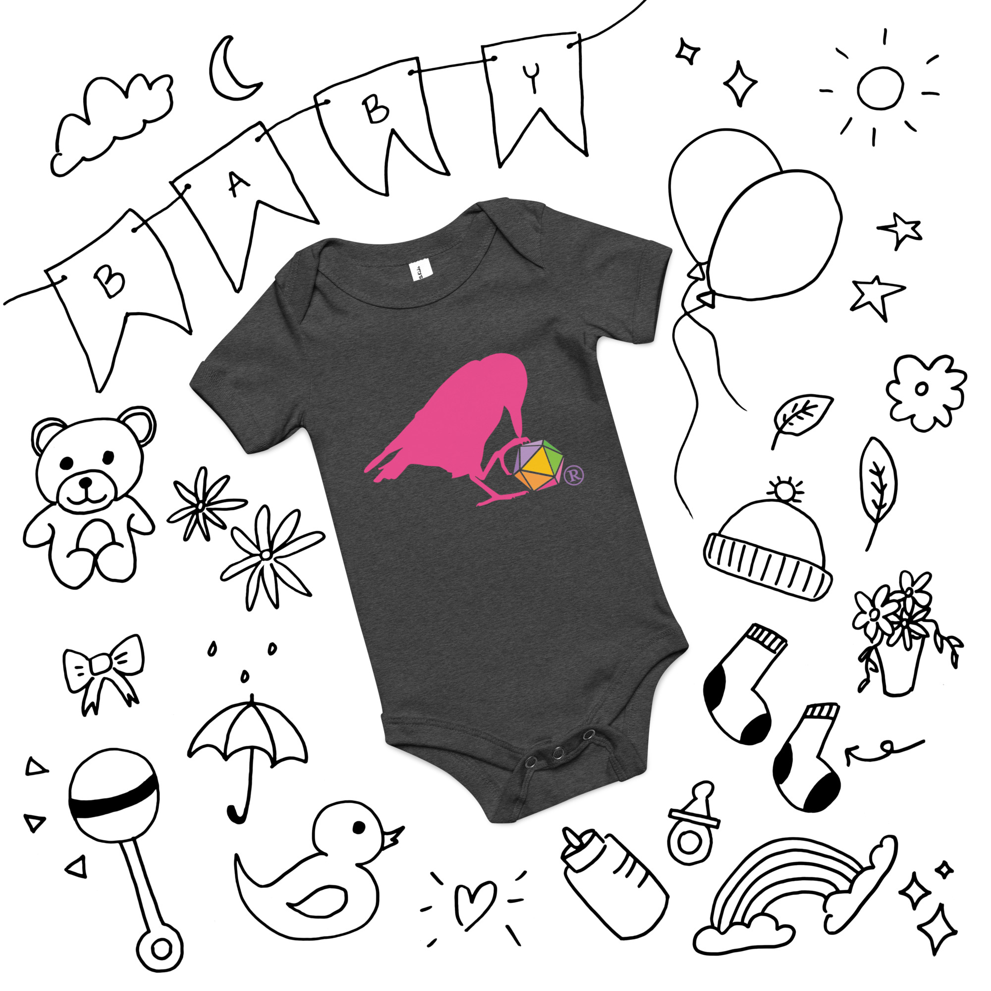 Pink Raven Logo Onesie - Image 2