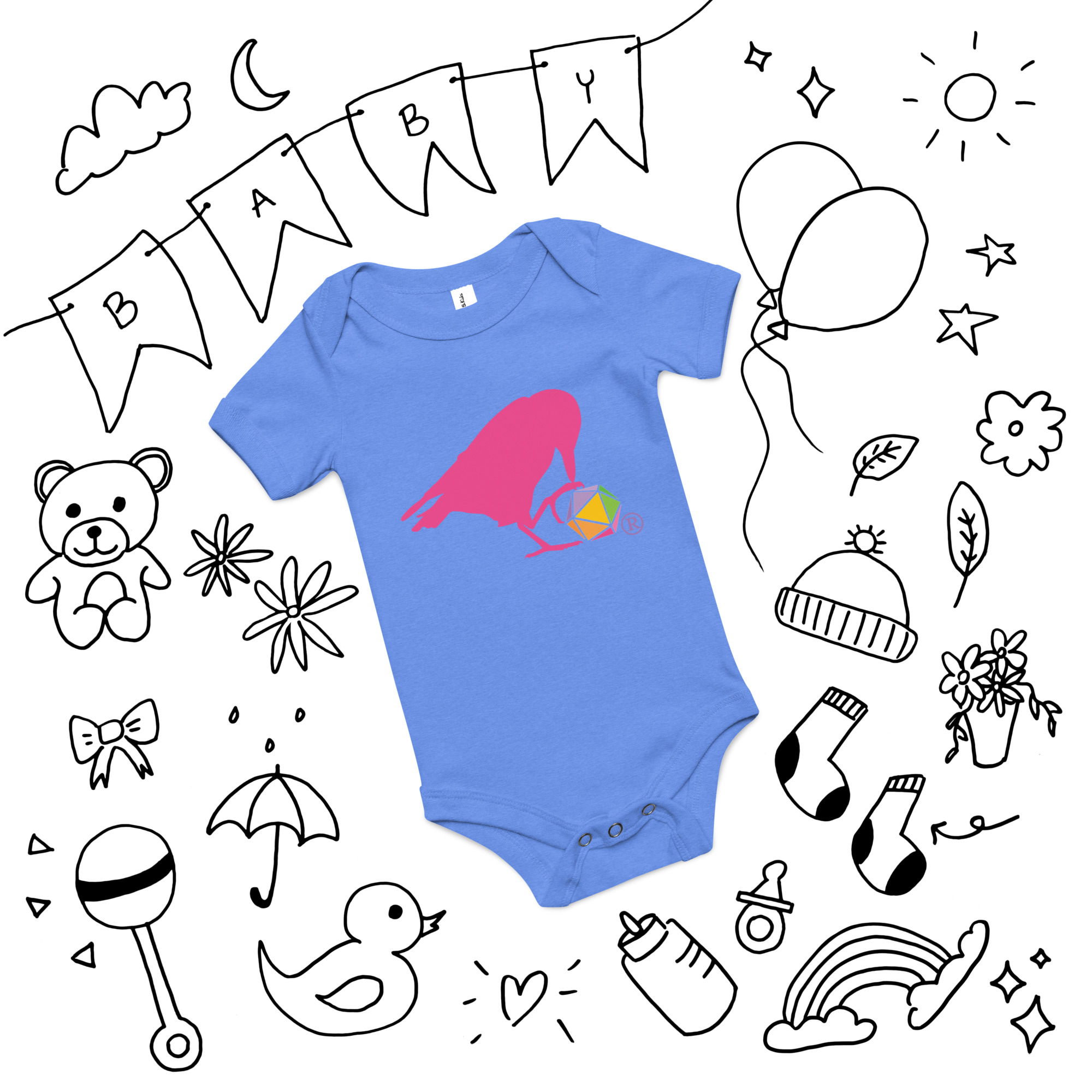 Pink Raven Logo Onesie - Image 3