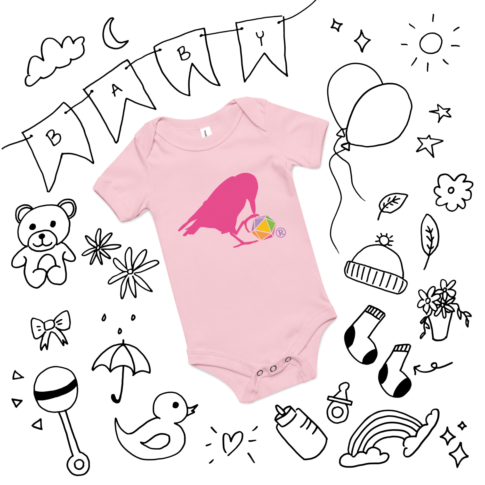 Pink Raven Logo Onesie - Image 5