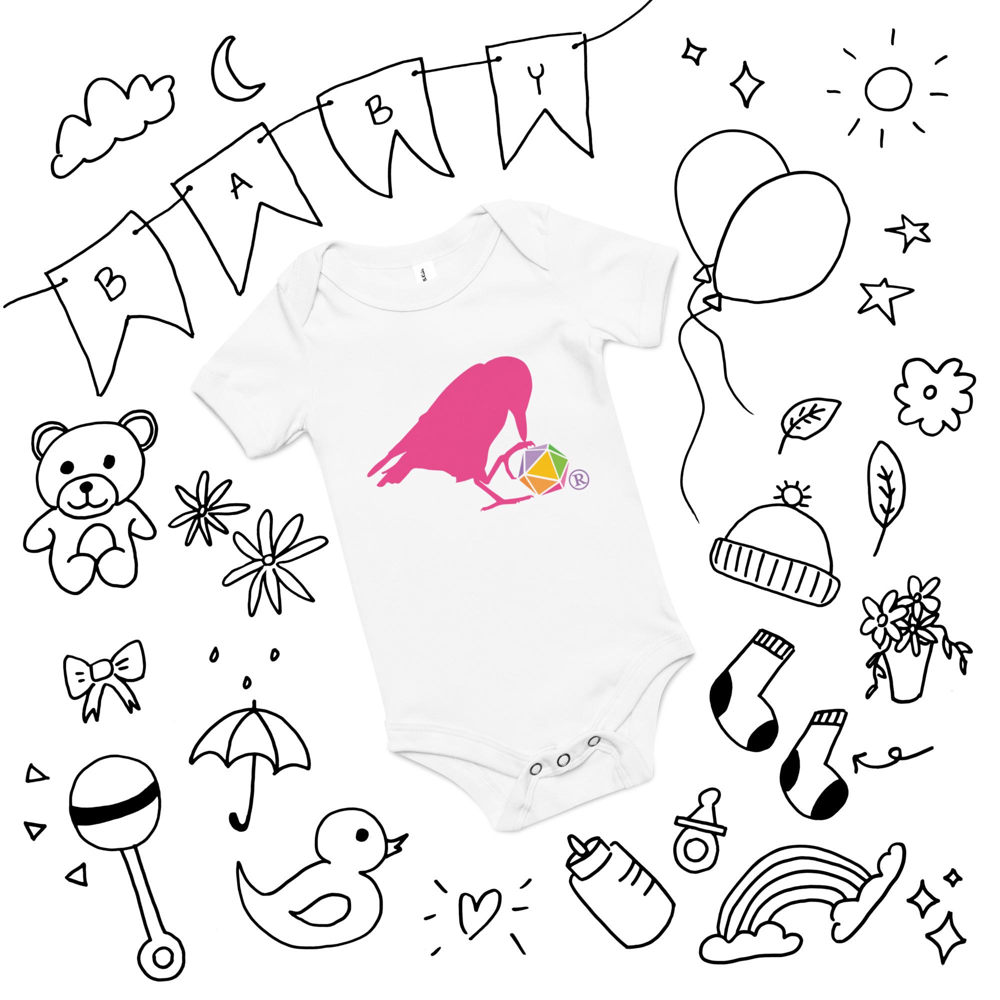 Pink Raven Logo Onesie - Image 7