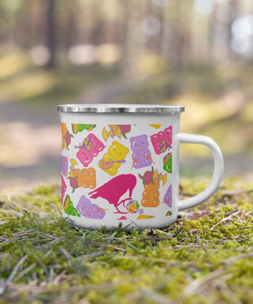White Bag o' Bears Enamel Mug