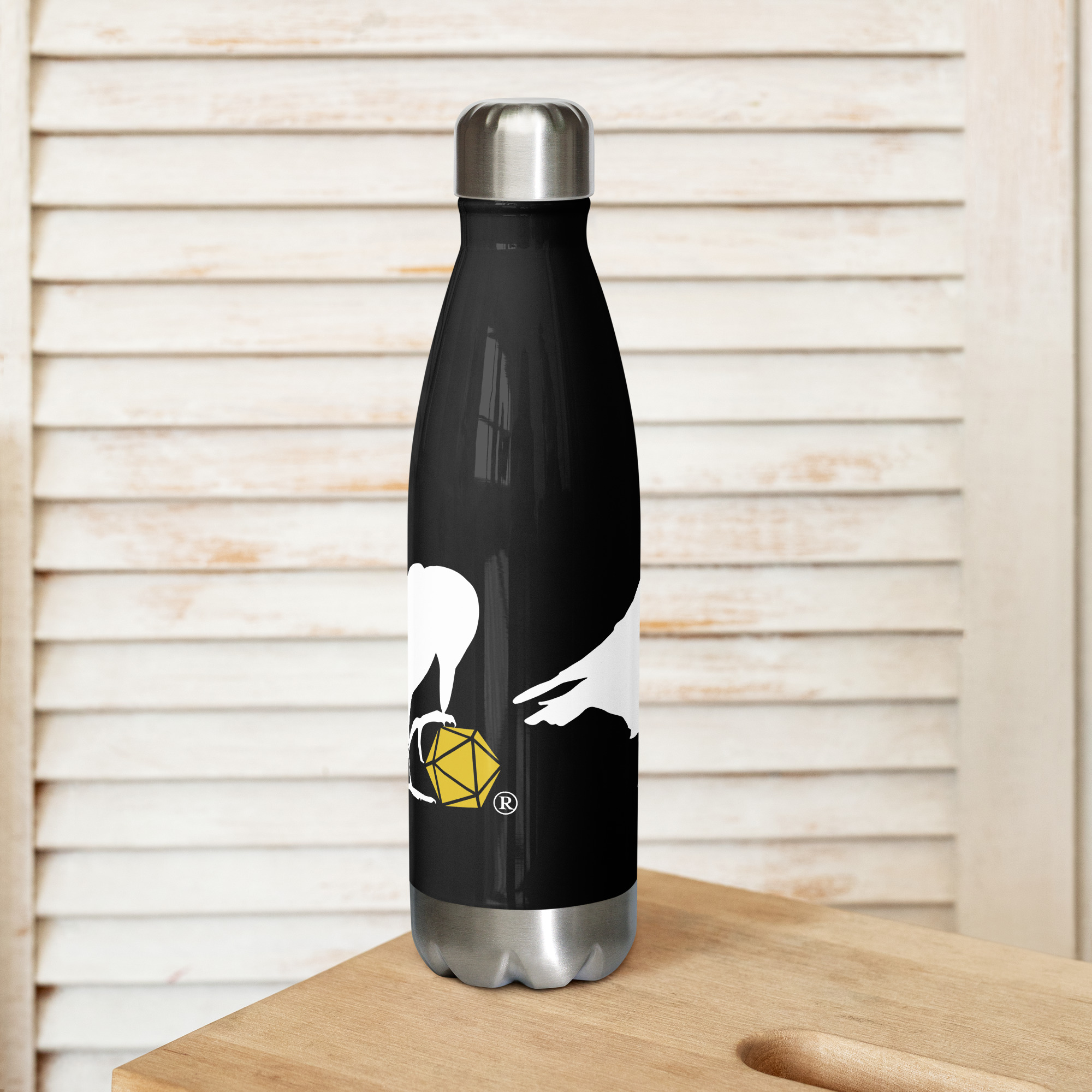 White Raven Logo Water Bottle - Image 2