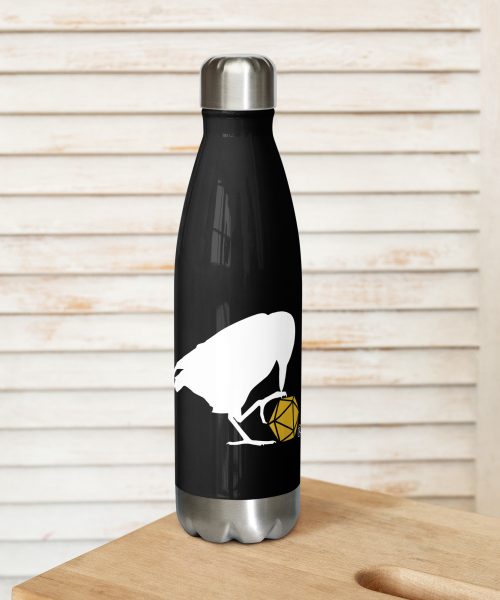 White Raven Logo Water Bottle
