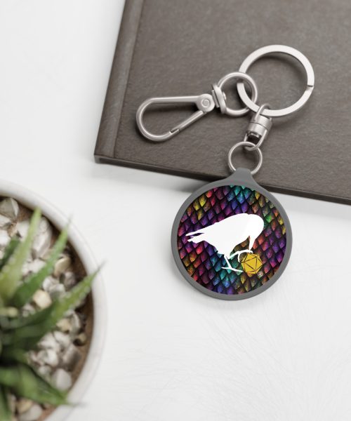 White Raven Dragonscale Keyring