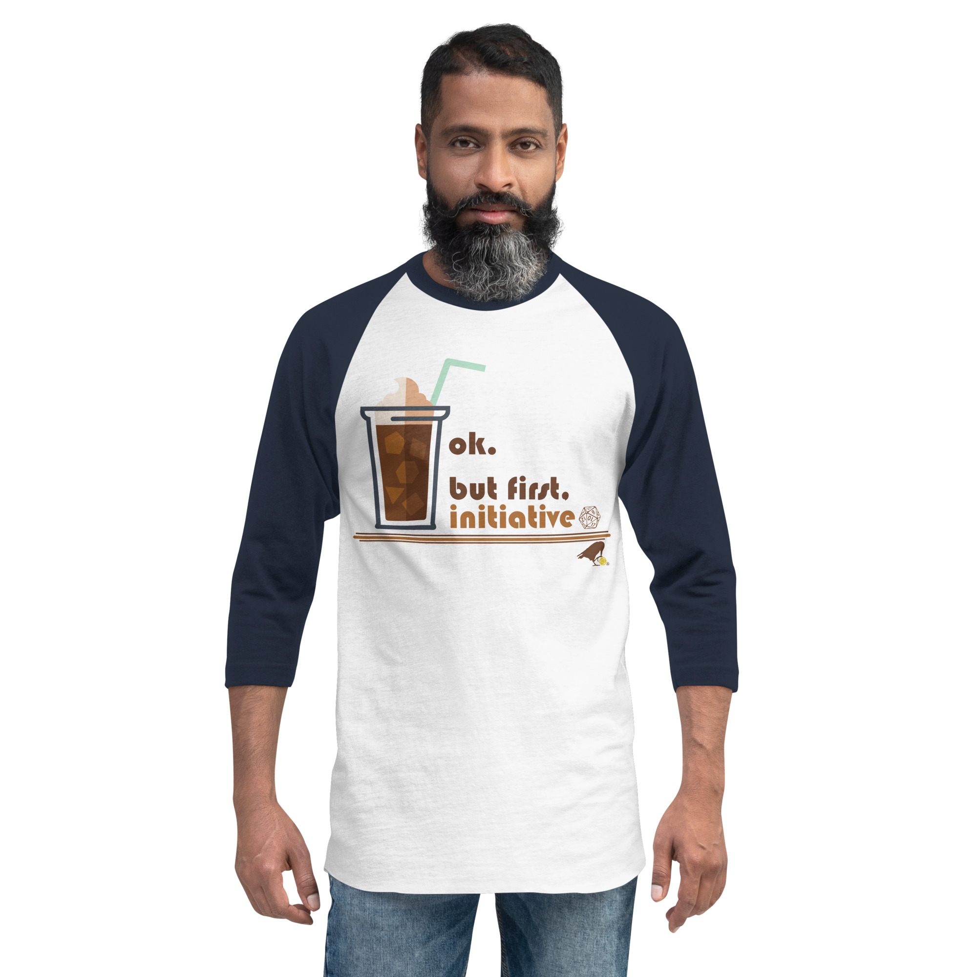 Roll Initiative 3/4 Sleeve Raglan Tee - Image 3