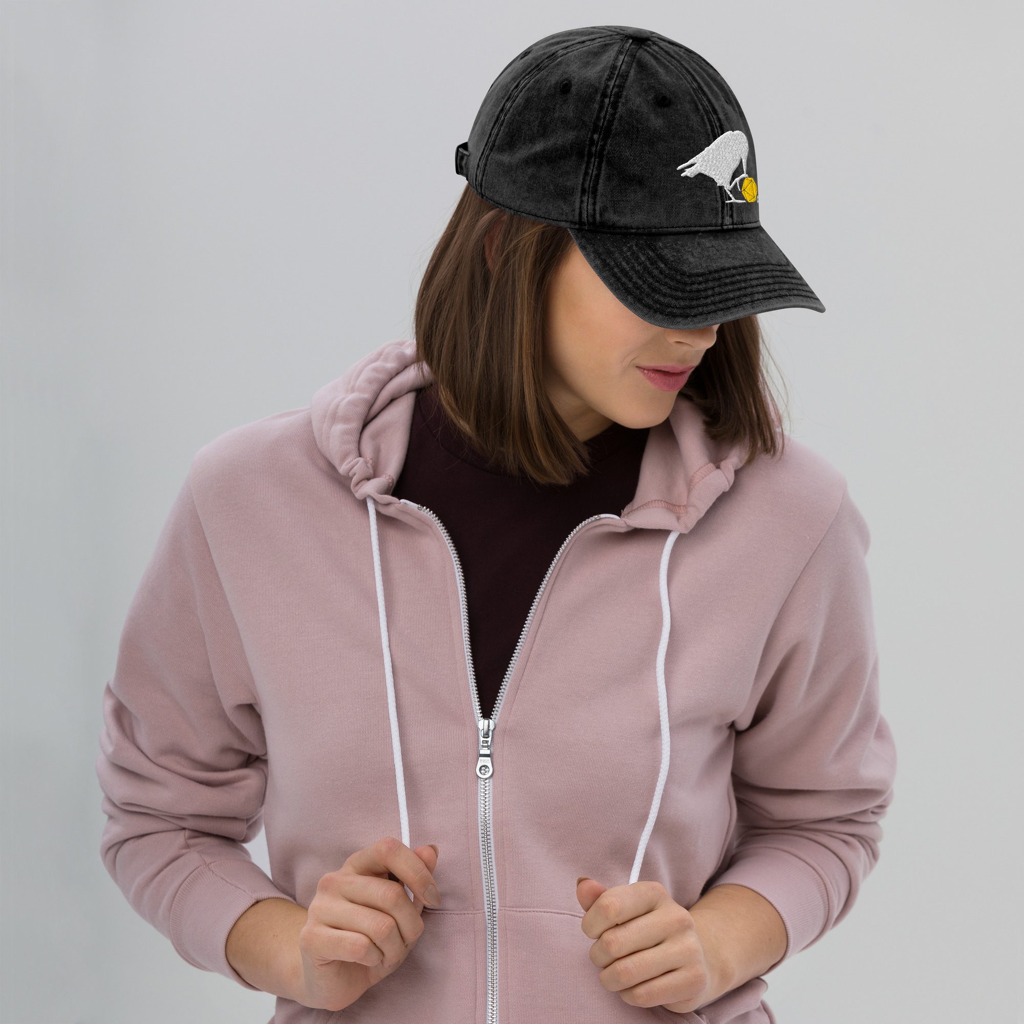 White Raven Vintage Cotton Twill Cap