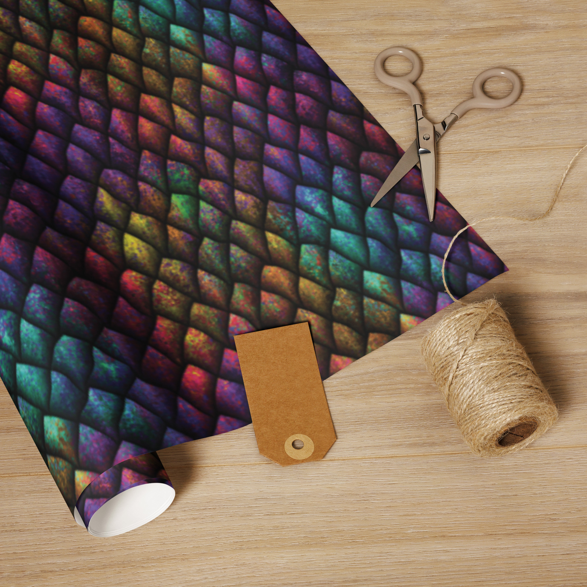 Rainbow Dragonscale Premium Gift Wrap
