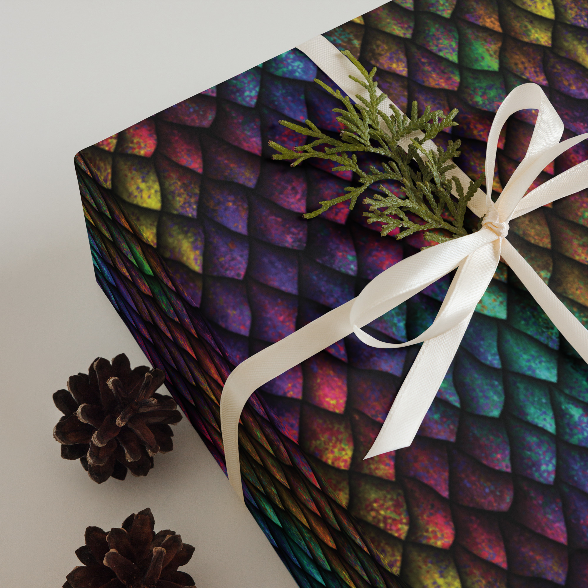 Rainbow Dragonscale Gift Wrap Sheets - Image 3
