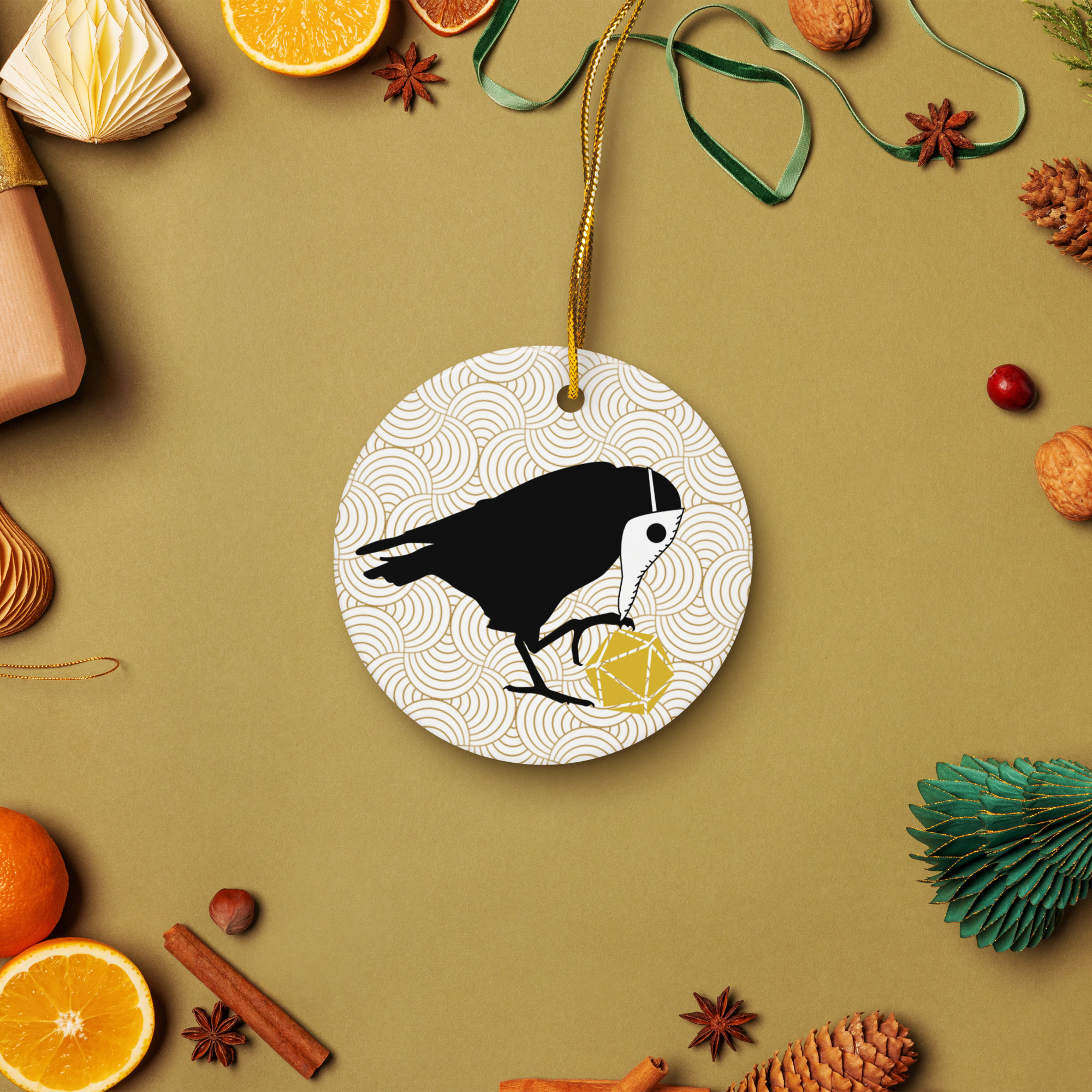 Plague Doctor Art Deco Ceramic Ornament