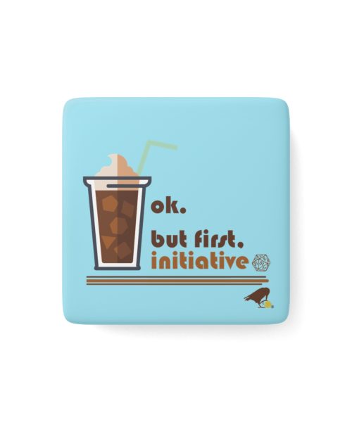 Roll Initiative Porcelain Magnet (blue)