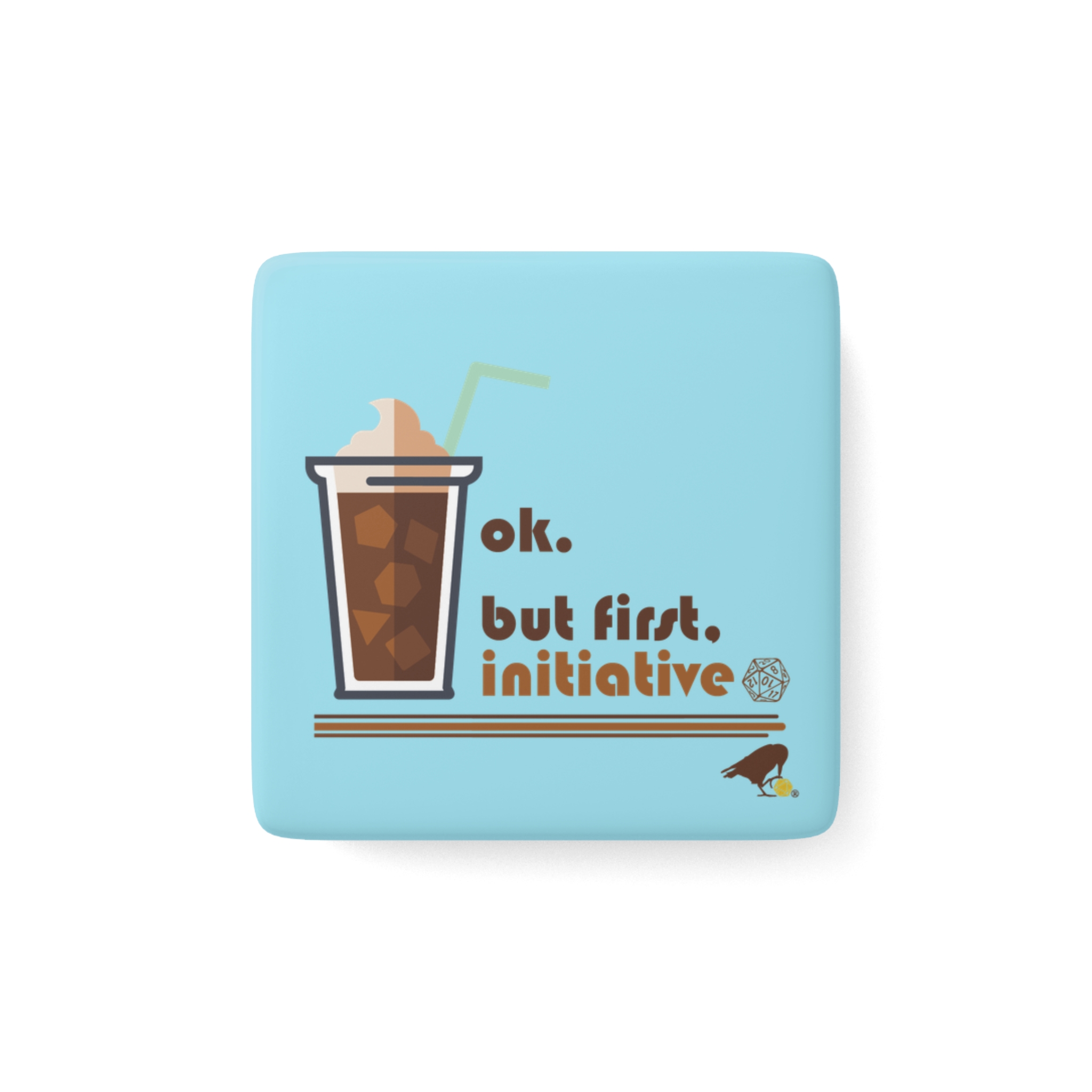 Roll Initiative Porcelain Magnet (blue)