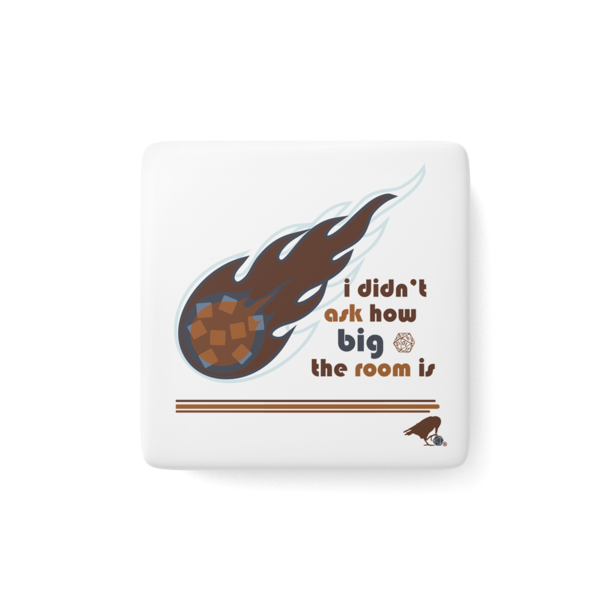 Fireball Porcelain Magnet (white)