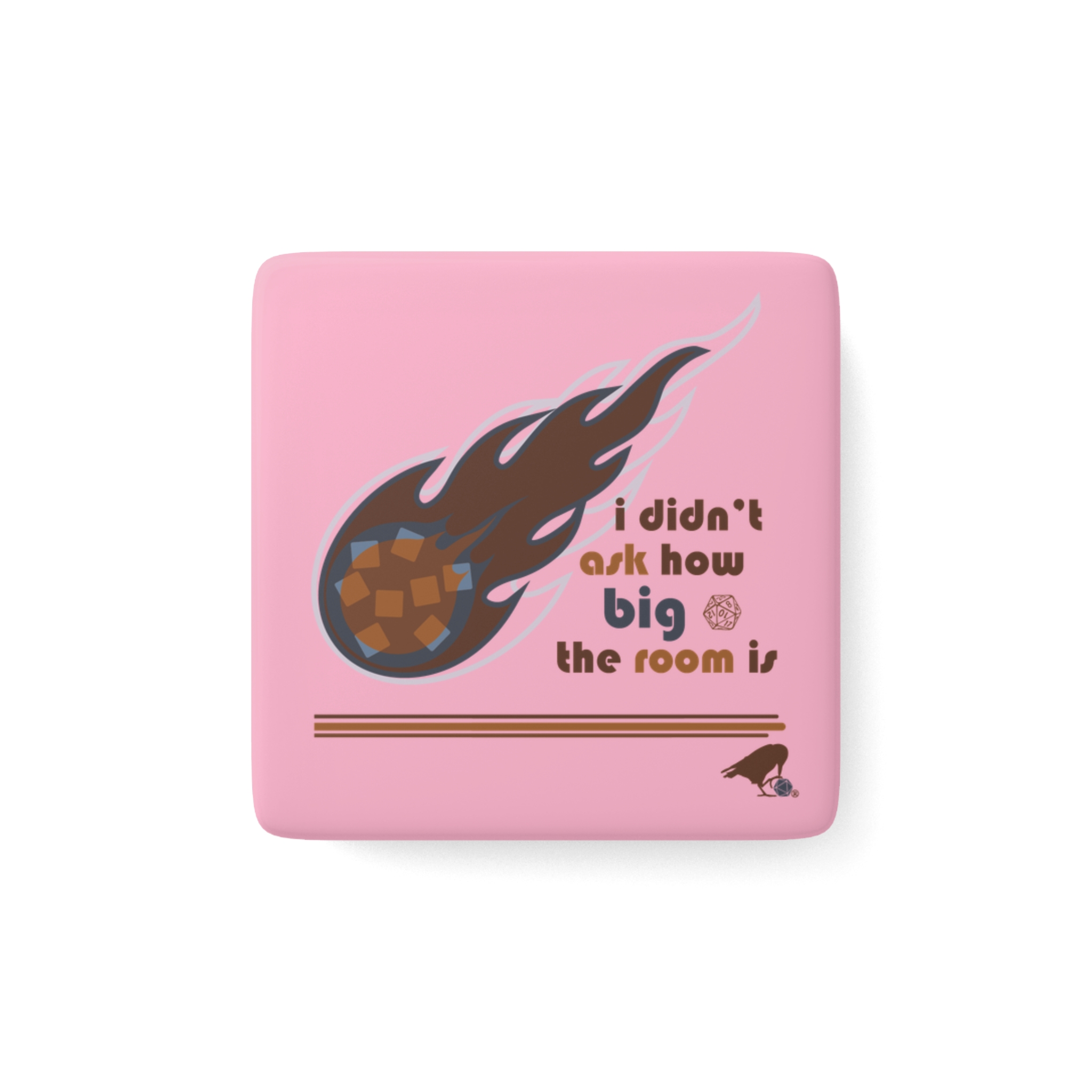 Fireball Porcelain Magnet (pink)