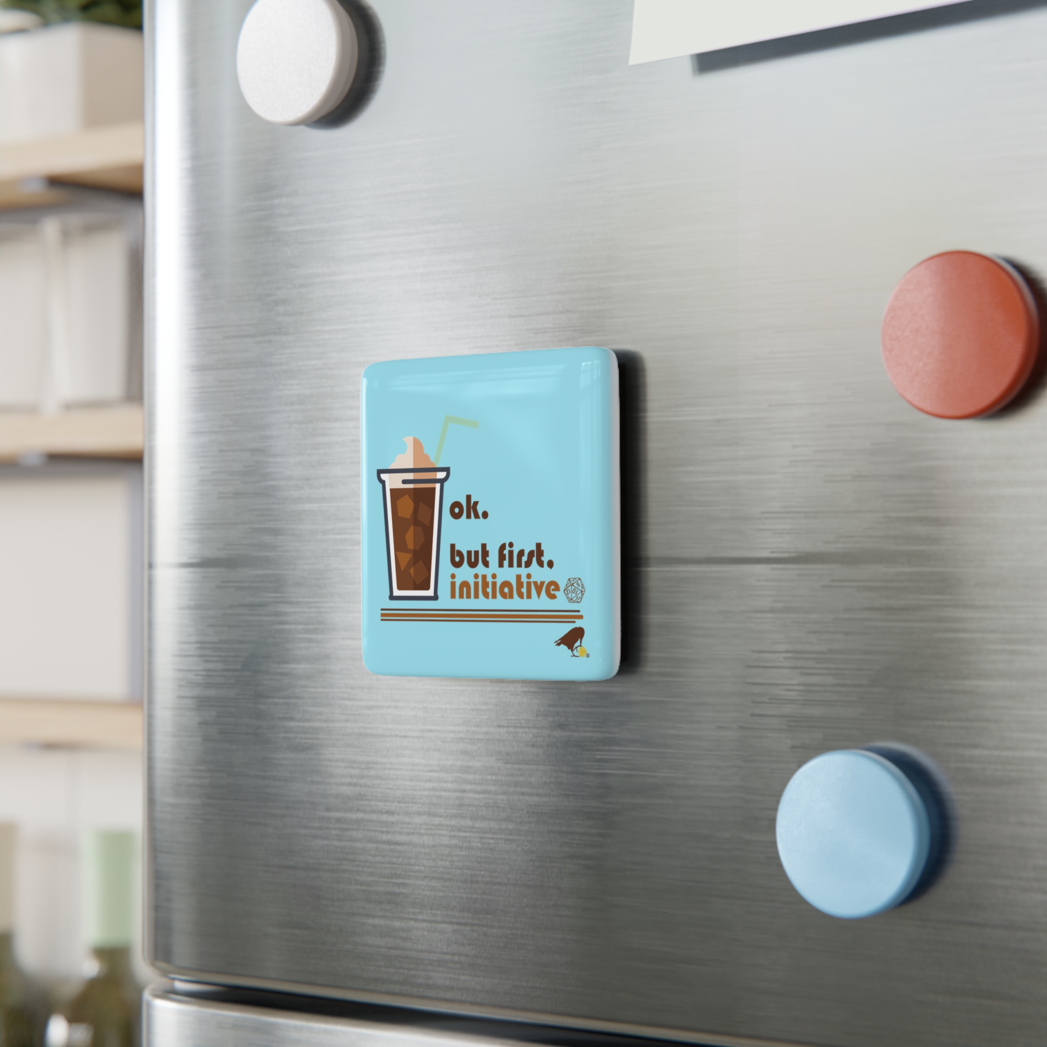 Roll Initiative Porcelain Magnet (blue) - Image 3