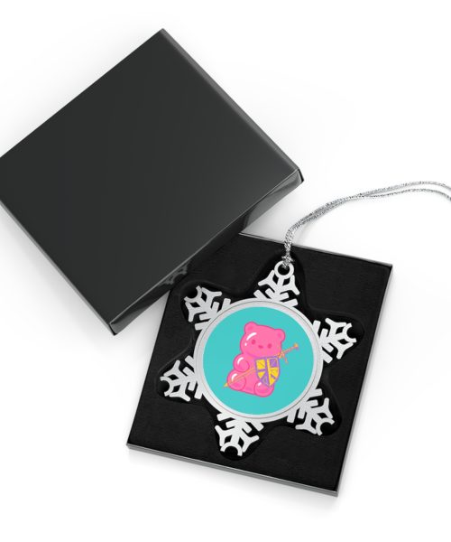 Adventure Bear Pewter Snowflake Ornament