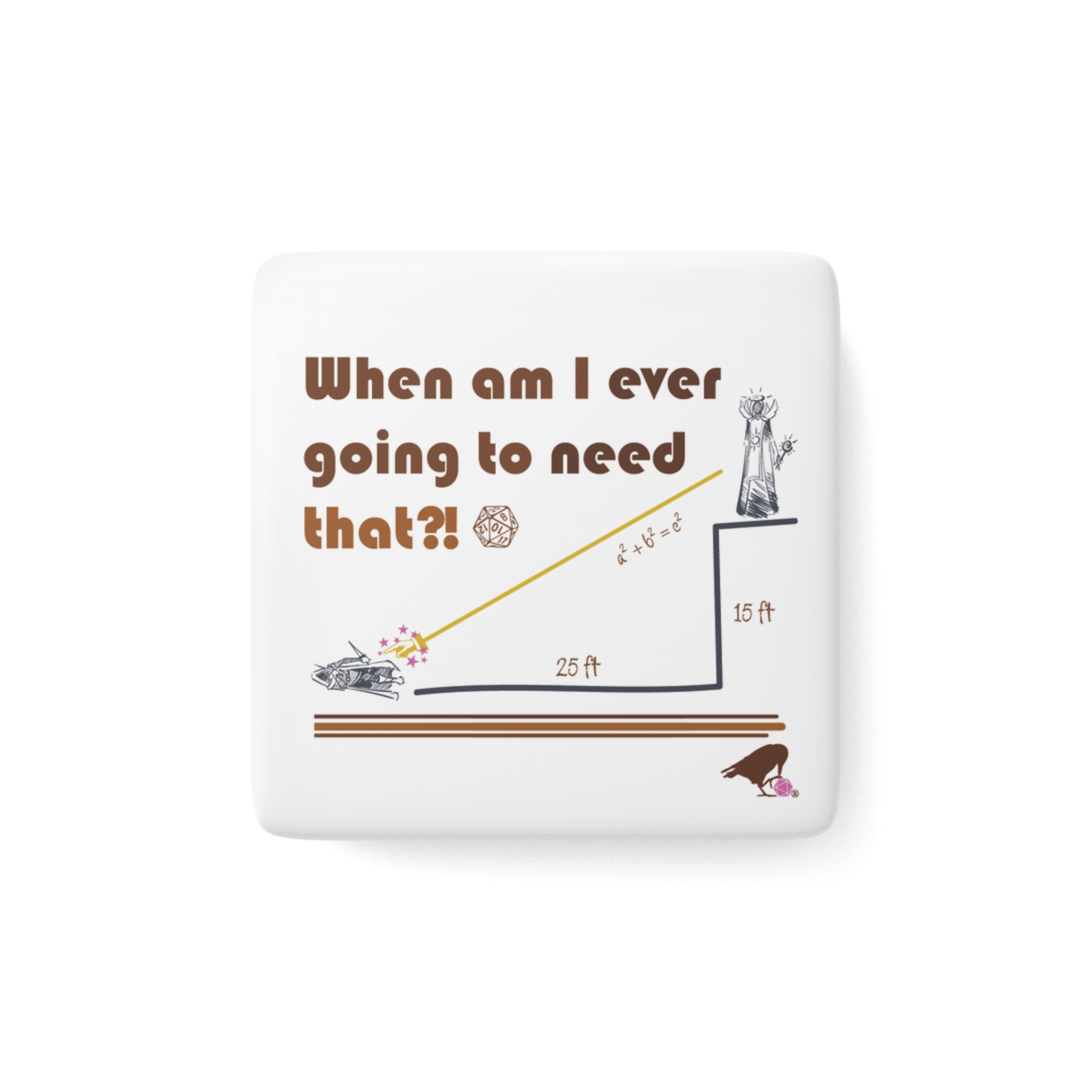 Pythagoras Porcelain Magnet (white)