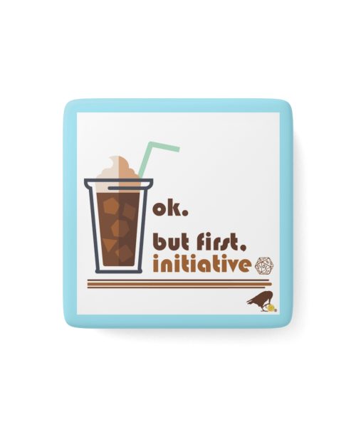 Roll Initiative Porcelain Magnet (border)