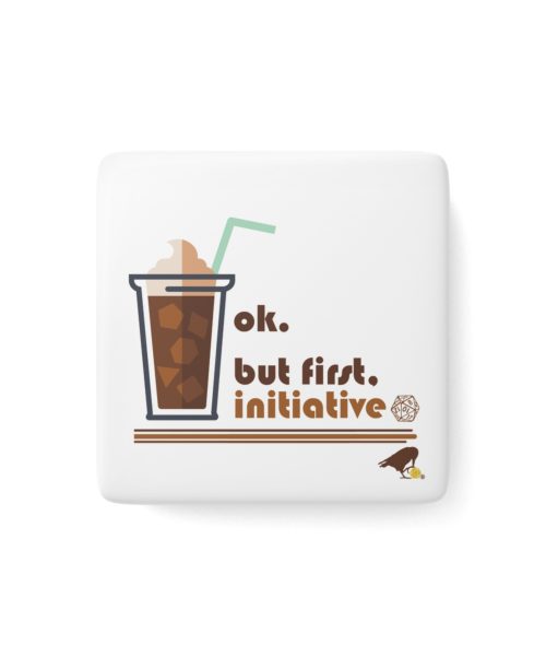 Roll Initiative Porcelain Magnet (white)