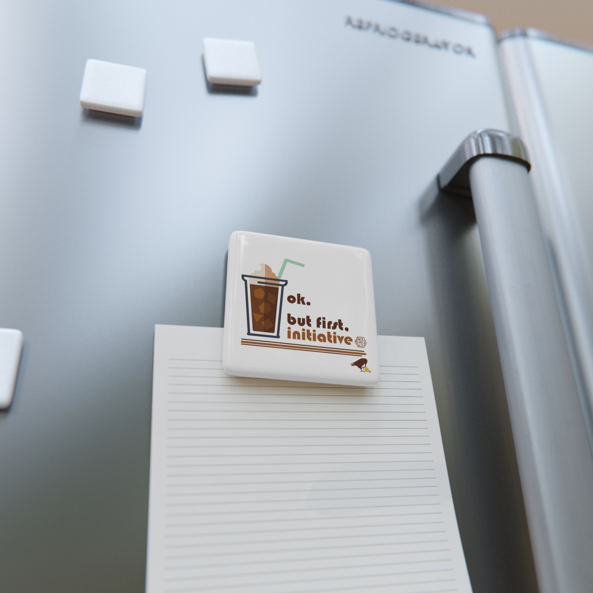 Roll Initiative Porcelain Magnet (white) - Image 4